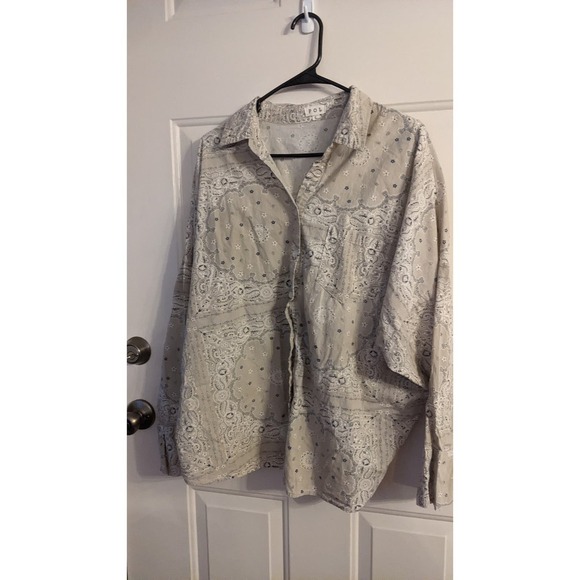 Anthropologie Beige Patterned Blouse - Picture 2 of 10